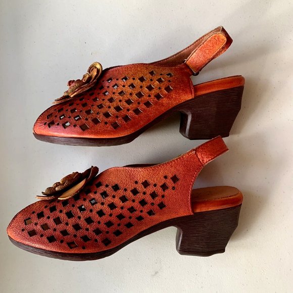 Brand new L'Artiste open toe genuine leather heel slingbacks US size 7 EUR 37 - Picture 4 of 8